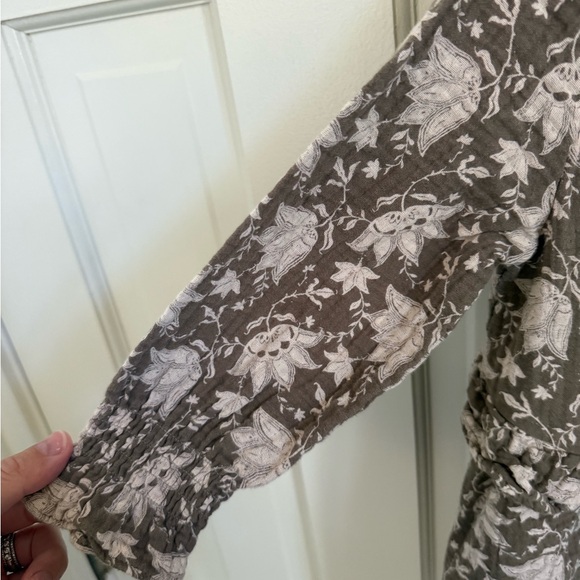 Rylee + Cru olive and Cream Floral Dress - Picture 3 of 5